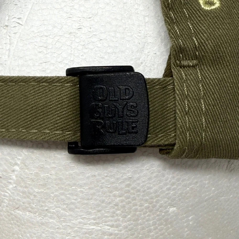 Old Guys Rule Living Legend Olive Green Cotton Adjustable Strapback Baseball Hat